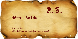 Mérai Bolda névjegykártya